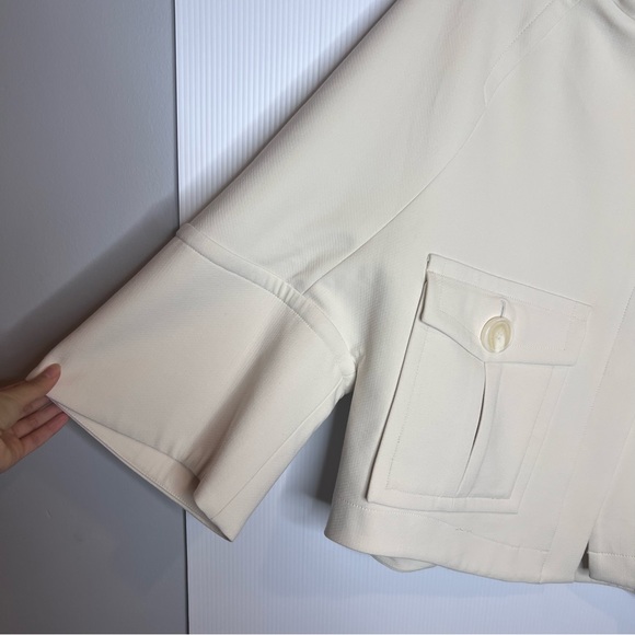 THEORY Christoris Pioneer Swing Coat in Cream. Size Medium - Picture 8 of 15